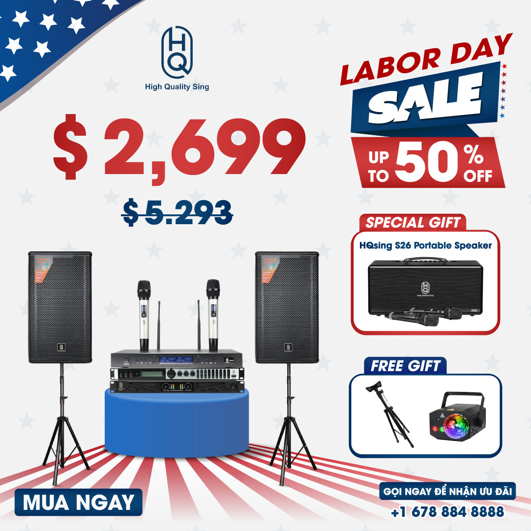 Set Home HQsing S212 & MR425 Wireless Microphones & Digital Processor PQ223 ( Pre-order)
