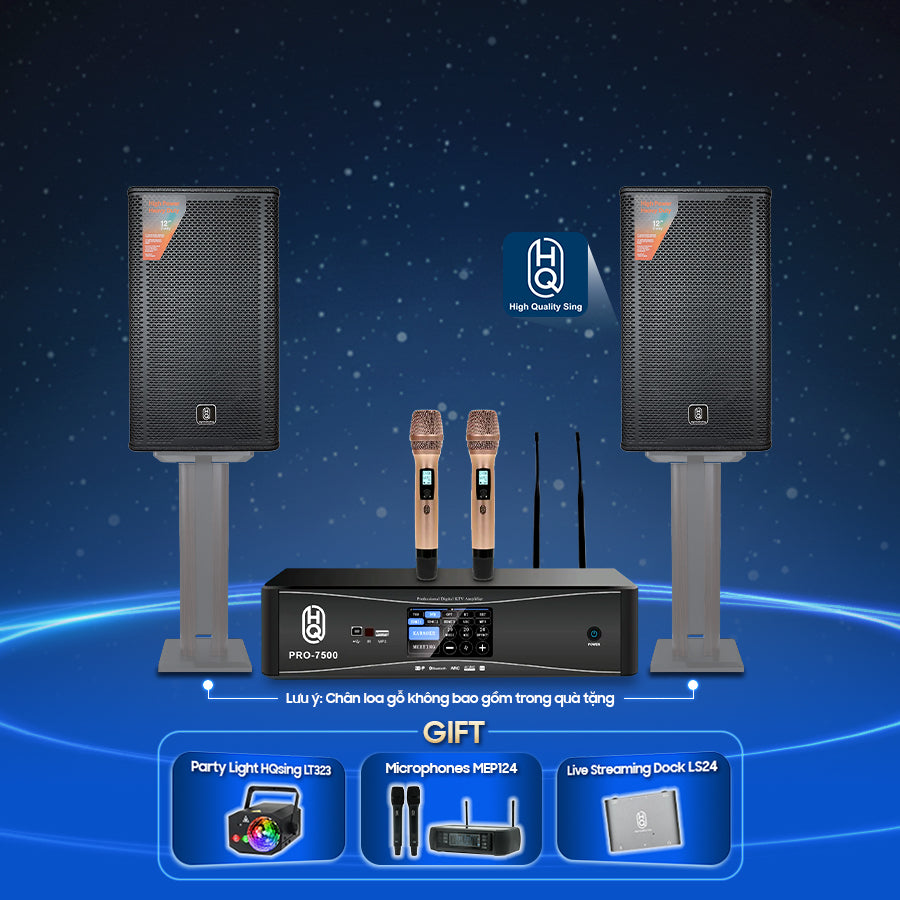 Karaoke Set Home HQsing PRO-7500 + Speakers HQsing S212 