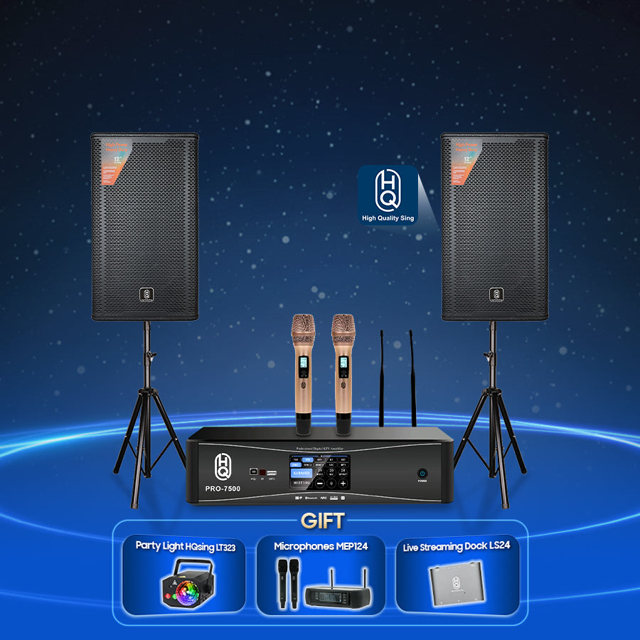 Karaoke Set Home HQsing PRO-7500 + Speakers HQsing S212 