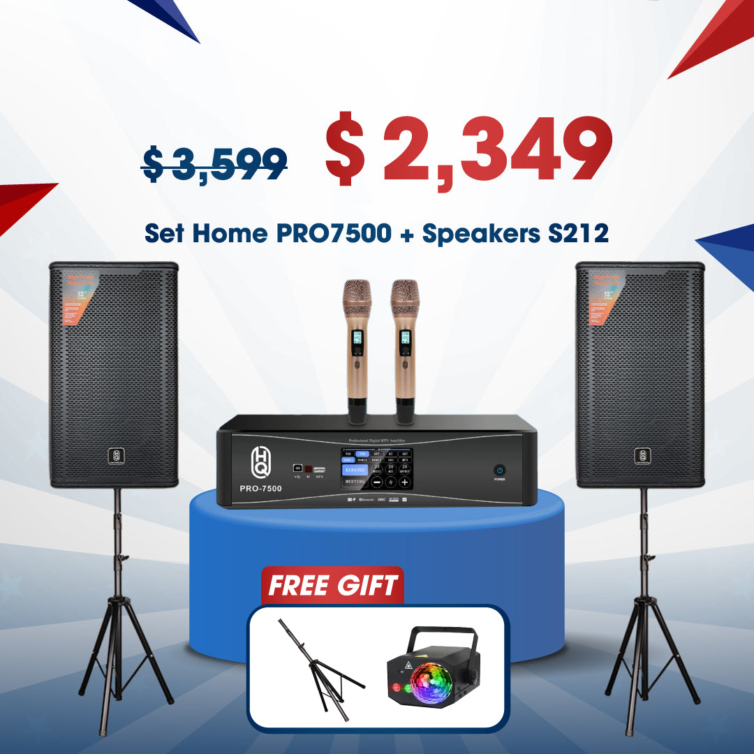Karaoke Set Home HQsing PRO7500 + Speakers HQsing S212