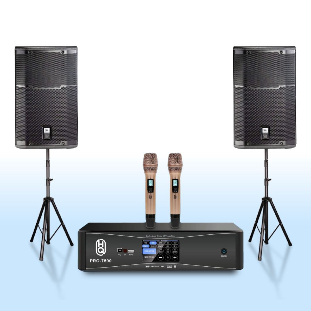 Karaoke Set Home HQsing PRO7500 + Speakers JBL PRX412M