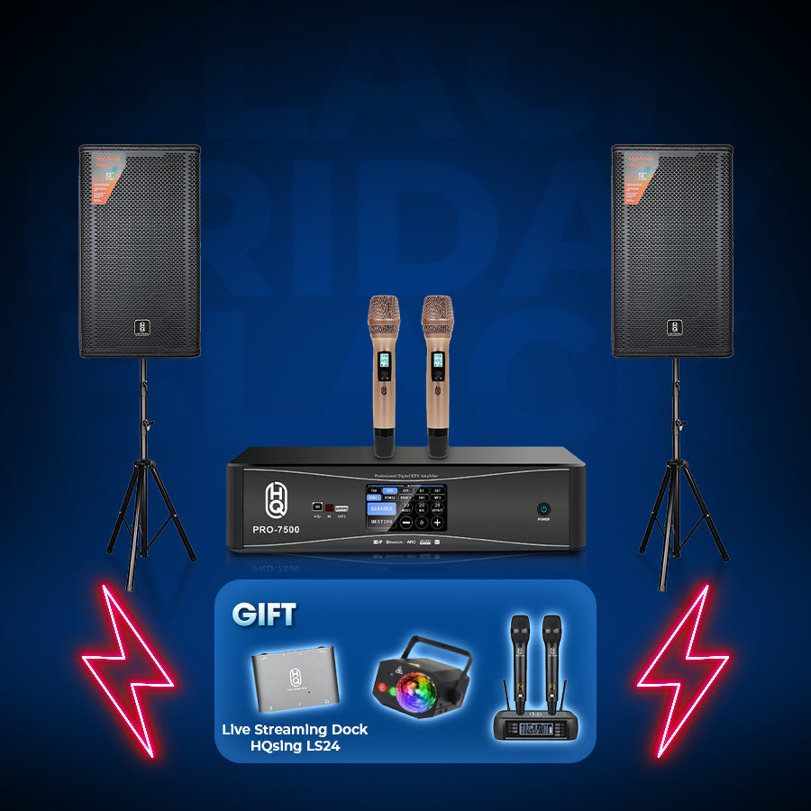 Karaoke Set Home HQsing PRO7500 + Speakers HQsing S212