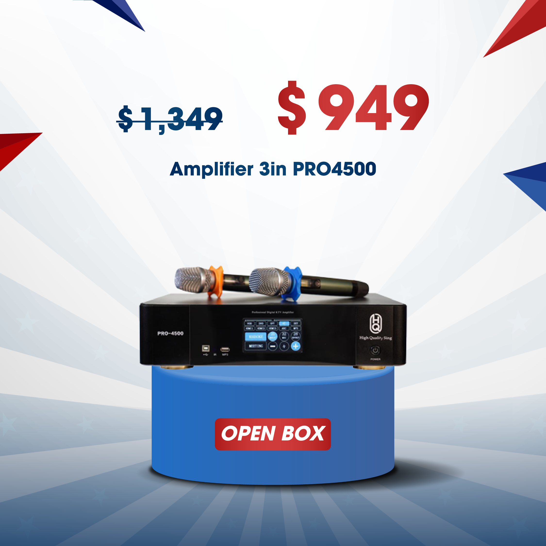 Amplifier 3in1 HQsing PRO4500 Open Box