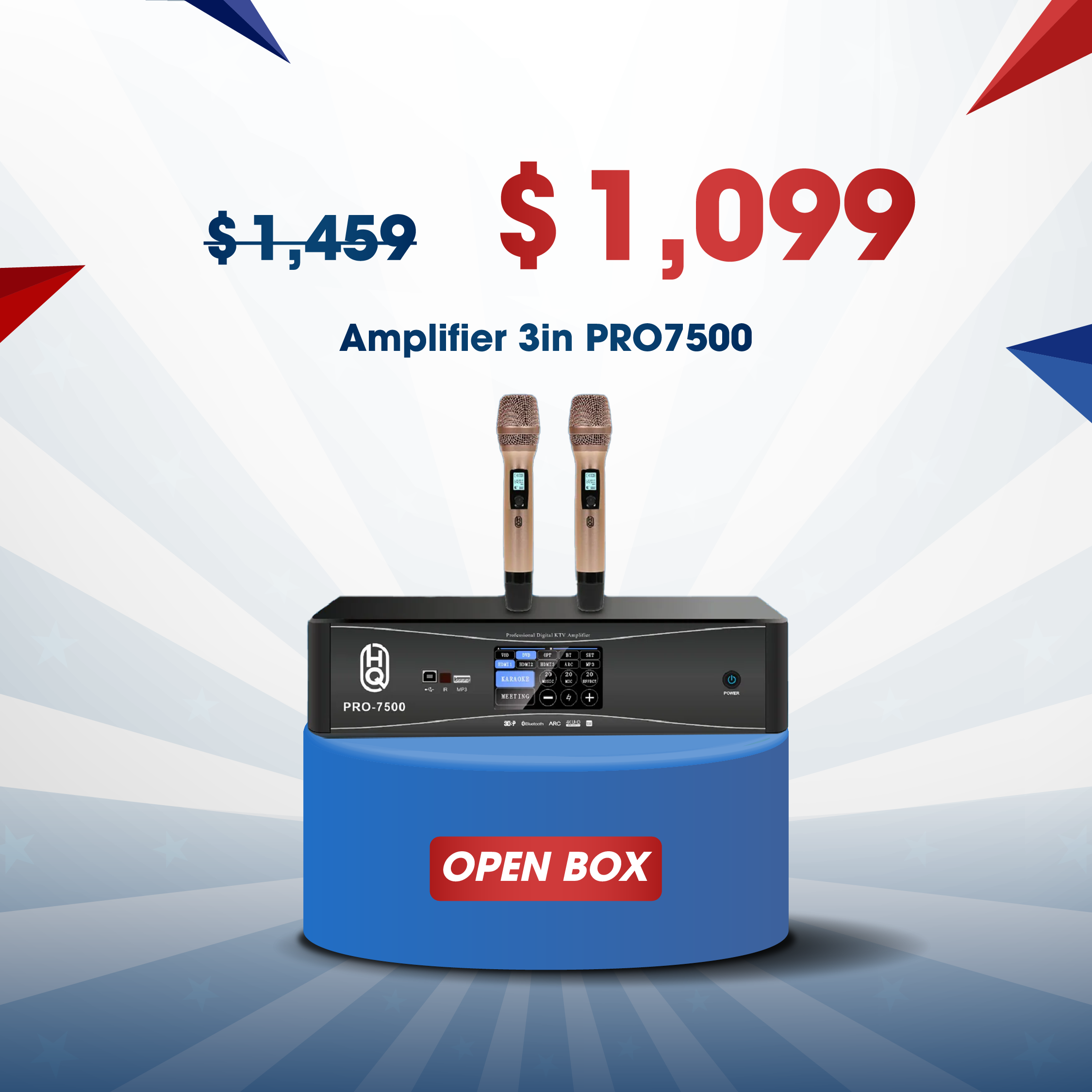 Amplifier 3in1 HQsing PRO7500 Open Box