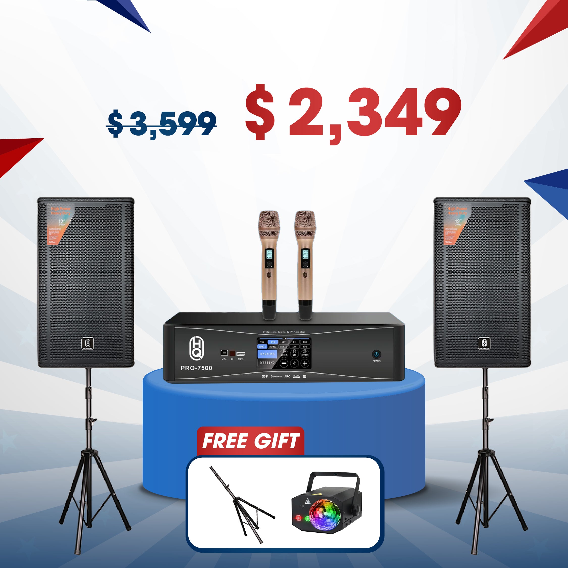 Karaoke Set Home HQsing PRO7500 + Speakers HQsing S212 